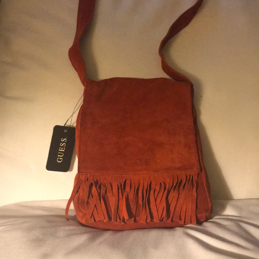 Suede Guess crossbody bag